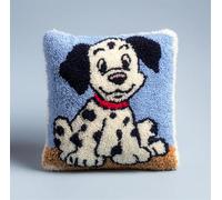 Rqwybcaxn Latch Hook Cushion Kits for Adults Beginners Kids Little Dalmatians Dog Pillow Cover Making Crochet Craft Kits Pre Printed Canvas Wool Yarn Hobbies DIY Sofa Home Decor Women Gift 17X17Inch