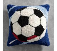 Rqwybcaxn Latch Hook Kit,Football Soccer Latch Hook Kits for Adults DIY Decorative Pillowcase Embroidery Cross Stitch Arts Craft for Home Sofa Furniture 17X17Inch