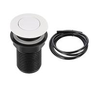 RQYEKDO Garbage Disposal Air Switch Kitchen Sink Top Long Stainless Steel Brushed Nickel Long 32mm/1.26 inch for Food and Waste Disposal On/Off Air Button Parts