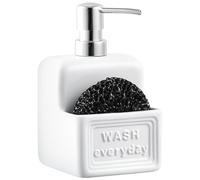 RQYIXI Soap Dispenser with Sponge Holder Ceramic Hand and Dish Soap Dispenser 15oz for Kitchen Bathroom