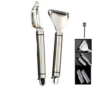 RQzaufania 2 Pcs Potato Peeler, Premium 304 Stainless Steel Vegetable Peelers, Ergonomic Handle & Rotary Serrated Blade Include Protective Case and Cleaning Brush.