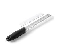 RQzaufania Cheese Grater & Lemon Zeste, Kitchen Gadget for Finely Grating Garlic, Ginger, Nutmeg, Parmesan Cheese, Chocolate and More, Stainless Steel Blade and Protective Cover (Black)