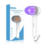 Upgraded Dental Plaque Detector Light, Rechargable Tooth Plaque Disclosing Tester Teething Dental Calculus Discloser Shows Plaque Display Lamp for Kids and Adults Correcting Brushing Habits (White B)