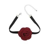 RR RAMBLING ROSE Choker for Women Flower Collar Choker Necklace Soft Sext Velvet Suede Choker Tie Cravat Accessories for womens(1)