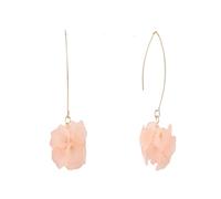 RR RAMBLING ROSE Pink Flower Dangle Earrings, Zinc Alloy, Gold Tone, Summer Statement Jewelry