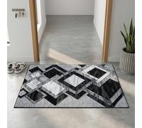 RR Rugs Brilliance Washable Doormat, Super Soft Pile Floor Mat for Indoor Use, Front Entrance, and Kitchen (Black, 50x80 cm)