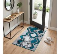 RR Rugs Brilliance Washable Doormat, Super Soft Pile Floor Mat for Indoor Use, Front Entrance, and Kitchen (Teal, 50x80 cm)