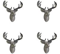 RR-RUOSHUI 4 Pcs Deer Cabinet Knobs, Single Hole Knobs, Retro Drawer Pulls for Drawer Wardrobe Cupboard Knobs Home Kitchen Decorative Handles Pulls