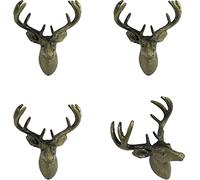 RR-RUOSHUI 4 Pcs Deer Cabinet Knobs, Single Hole Knobs, Retro Drawer Pulls for Drawer Wardrobe Cupboard Knobs Home Kitchen Decorative Handles Pulls