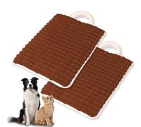 Rr tianshi 2 Pack Large Dog Bed Ultra Soft Washable,XXL XL Plush Pet Mat with Handle Thin Mattress for Indoor Cats Sleeping Calming Warm Dog Mats Home Car Travel (S-40x30cm,C)