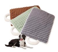 Rr tianshi Calming Soft Plush Pet Mat with Handle,Custom Washable Faux Rabbit Fur Dog Bed Cushion Breathable Crate Mattress for Small Medium Large Dogs Cats Anti-Anxiety Warm Pet Pad