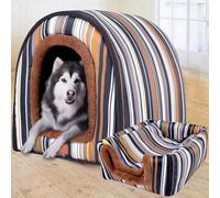 Rr tianshi Extra Large 2 In 1 Dog House Bed,Jumbo XL Pet Dog Bed Tent Anxiety Relief Calming Dog Kennel Cat Cave Igloo Winter Warm Pet Nest (XXXL-105 * 80 * 78cm,B)