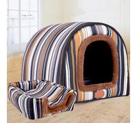 Rr tianshi Extra Large 2 In 1 Jumbo Dog House Bed,XL Dog Bed Tent Anxiety Relief Calming XXL Dog Kennel Cat Cave Igloo Winter Warm Pet Nest (M-45 * 38 * 36cm,B)