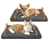 Rr tianshi Large Dog Bed Self Heating Pet Pad,Washable Soft Calming Dog Mat Anti Anxiety Luxurious Warming Cat Bed for Indoor Cats Fluffy Grate Mattress Dog Cushion (XL 115 * 70CM,Grey-2PCS)
