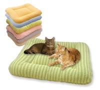 Rr tianshi Large Dog Bed Soft Plush Pet Calming Sofa Beds,Luxury Fluffy Thickened Pet Mat Washable Anti Anxiety Crate Mattress Cat Bed for Indoor Cats Dogs (Green,50 * 40CM-S)