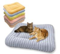 Rr tianshi Large Dog Bed Soft Plush Pet Calming Sofa Beds,Luxury Fluffy Thickened Pet Mat Washable Anti Anxiety Crate Mattress Cat Bed for Indoor Cats Dogs (Blue,50 * 40CM-S)