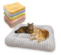 Rr tianshi Large Dog Bed Soft Plush Pet Calming Sofa Beds,Luxury Fluffy Thickened Pet Mat Washable Anti Anxiety Crate Mattress Cat Bed for Indoor Cats Dogs (Grey,40 * 30CM-XS)