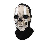 RRANYF Creepy Halloween Ghost Skull Mask for Men Adult Realistic Latex Helmet Scary Skeleton Game (C)