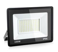 Rravdst 100W LED Floodlight Outdoor, 10800LM Super Bright LED Security Lights, IP66 Waterproof, 6000K Daylight White Flood Lights Wall Light for Warehouse, Garage, Backyard, 1 Pack