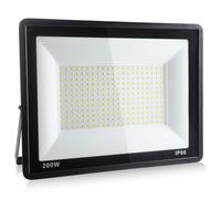 Rravdst 200W LED Floodlight Outdoor, 21600LM Super Bright LED Security Lights, IP66 Waterproof, 6000K Daylight White Flood Lights Wall Light for Warehouse, Garage, Backyard, 1 Pack