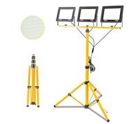 Rravdst LED Work Lights with Stand, 300W 30000LM Floodlight with 16FT Cord Individual Switch - IP66 Waterproof for Outdoor Job Site Workshop Garage Construction Lighting