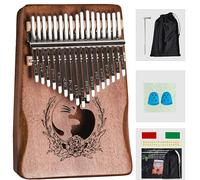 Rrayia Portable 17 Key Kalimba,Solid Wood Thumb Piano Mbira Finger Piano Beginners C Key with Music Book,Tuning Hammer, Storage bag,Christmas Gifts for Children,Teenagers,Music Lovers