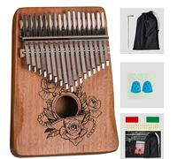 Rrayia Portable 17 Key Kalimba, Solid Wood Thumb Piano Mbira Finger Piano Beginners C Key with Music Book, Tuning Hammer, Storage bag, Christmas Gifts for Children,Teenagers,Music Lovers
