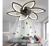 RRBEST LED Ceiling Fan with Illumination,Creativity 6 Flames,Silent Dimmable Fan Light Ceiling Light with Remote Control and APP Control