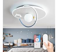 RRBEST LED Ceiling Light Planet Astronaut Ceiling Lamp, 50cm Dimmable Chindren's Room Lamp with Remote Control, 3000-6000K, Children's Ceiling Light for Kids Room Girls Boy Bedroom,Kids Night Light