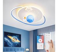 RRBEST LED Children Ceiling Light, 46W/50cm Creative Cartoon Astronaut Ceiling Light with Remote Control, Dimmable Kindergarten Ceiling Lamp for Boys and Girls Bedroom Children's Room