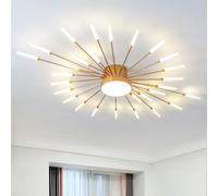 RRBEST Modern LED Ceiling Light,Creative Fireworks Design Chandelier,Living Room Ceiling Lamp,Flush Mount Lighting for Exhibition Hall Bedroom Restaurant Children's Room Lighting (Gold,28+1 Heads)