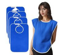 RRBXIA Adult Bibs For Elderly Women Men Terry Cloth Bib For Eating Adjustable bib Clothing Protectors Blue (4, Dark Blue)