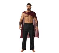 RRCBMD Adult Spartan Warrior Costume Cape with Bracers Unisex Medieval Cloak Halloween Cosplay Dull Red(108cm