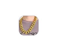 Rrdaily Chunky Plastic Choker Necklace for Men,14K Gold Exaggerated Long Link Chains Necklace Punk 80s 90s Rapper Hip Hop Statement Necklace Accessories, L, Zinc, No Gemstone
