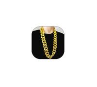 Rrdaily Chunky Plastic Choker Necklace for Men,14K Gold Exaggerated Long Link Chains Necklace Punk 80s 90s Rapper Hip Hop Statement Necklace Accessories, L, Zinc, No Gemstone