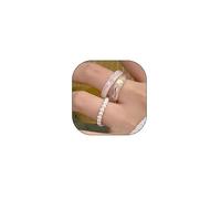 Rrdaily Cute Colorful Acrylic Pearl Beads Ring Set for Women,Sweet Resin Irregular Stacking Knuckle Ring Set,Delicate Preppy Style Daily Jewelry Gifts, Metal, No Gemstone