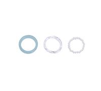Rrdaily Cute Colorful Acrylic Pearl Beads Ring Set for Women,Sweet Resin Irregular Stacking Knuckle Ring Set,Delicate Preppy Style Daily Jewelry Gifts, Metal, No Gemstone