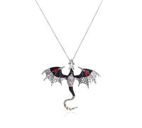 Rrdaily Gothic Dragon Necklace Crystal Enamel Dragon Pendant Necklace Vintage Dragon Animal Necklace Cartoon Flying Dragon Necklace Festival Birthday Jewelry for Men and Women, Crystal, stainless