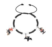 Rrdaily Halloween Pumpkin Ghost Grimace Black and White Rice Beaded Bracelet Fun Personality Pumpkin Hanging Bracelet Halloween Party Women's Bracelet, normal, mix, no gemstone