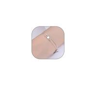 Rrdaily Trendy Silver Bead Heart Bracelets,Charming Adjustable Chain Heart Link Bangles,Aesthetic Anniversary Jewelry Gift for Women, L, Metal, no gemstone