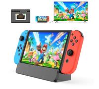 RREAKA 6 in 1 Switch Dock for Nintendo Switch OLED TV Adapter Switch Docking Station with HDMI 1000 Mbit RJ45 Ethernet LAN 3 USB 2.0 Port Type C Charging USB C Connectors Travel Base Portable Stand