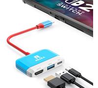 RREAKA Switch 2 Dock Replacement for Nintendo Switch 1&2 Dock, Switch TV Adapter with 4K@60Hz HDMI, USB3.0 Port, PD 100W, Portable Travel Switch Docking Station for Nintendo 2