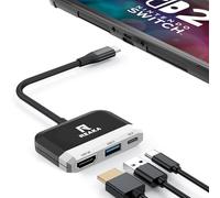 RREAKA Switch 2 Dock Replacement for Nintendo Switch 1&2 Dock, Switch TV Adapter with 4K@60Hz HDMI, USB3.0 Port, PD 100W, Portable Travel Switch Docking Station for Nintendo 2