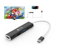 RREAKA Switch Dock for Nintendo Switch 2/1/OLED, 4 in 1 TV Adapter with 4K60Hz HDMI, USB 3.0 Port, Type C 100W Charging, Portable Switch Docking Station Travel, for Samsung Dex, MacBook