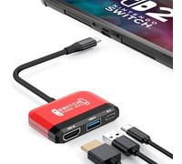 RREAKA Switch2 TV Dock for Nintendo Switch 1&2, 3 in 1 Switch TV Adapter with 4K HDMI, USB 3.0 Port, Type C 100W Charging, Portable Switch Docking Station Travel, for Samsung Dex, MacBook