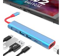 RREAKA Switch2 TV Dock Station for Nintendo Switch2/Switch/Switch OLED, Portable Dock Replacement with 4K 60Hz HDMI Adapter/Type C Port/USB Port for Official Nintendo Switch (RE-210MBR)