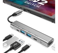 RREAKA Switch2 TV Dock Station for Nintendo Switch2/Switch/Switch OLED, Portable Dock Replacement with 4K 60Hz HDMI Adapter/Type C Port/USB Port for Official Nintendo Switch (RE-210M)