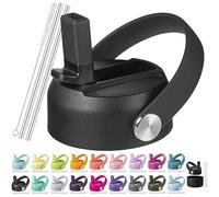 RRegeny Straw Lid for Hydro Flask Wide Mouth 32 40 oz, Straw Lids with Flexible Handle and Straws compatible with HydroFlask, Replacement Sports Flex Cap Wide Mouth Top 32 40 oz