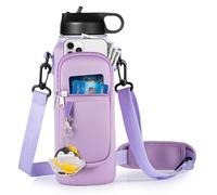 RRegeny Water Bottle Holder with Strap for Hydroflask 32oz 40oz Insulated Water Bottle, Carrier Sling Bag with Phone Pocket Water Bottle Sleeve for Men Women Hiking Camping Travelling