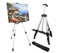 RRFTOK Artist Easel Stand, Aluminum Metal Adjustable Easel for Painting Canvases Height from 17 to 66 Inch,Carry Bag for Table-Top/Floor Drawing and Didplaying